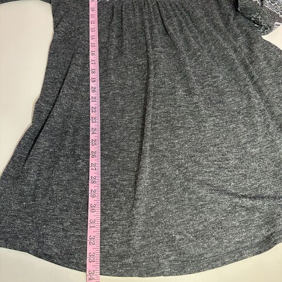 Monoreno Gray Embroidered Boho Sweater Dress Women Size Medium Pullover Tunic - Picture 6 of 13